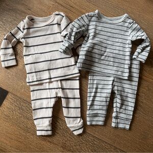 H&M Kids Matching Sets - Black and Gray Stripes